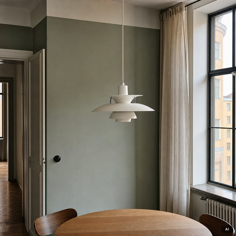 Poul Henningsen, Taklampa, "PH-5", Louis Poulsen, Danmark.