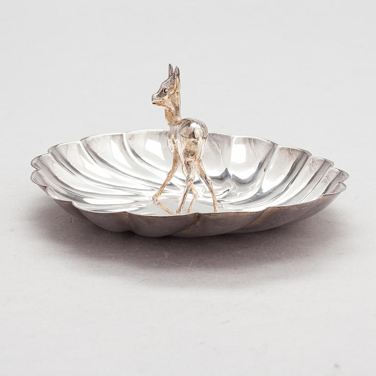 A scalloped silver dish, Pasgorcy, Madrid, Spain, after 1934.
