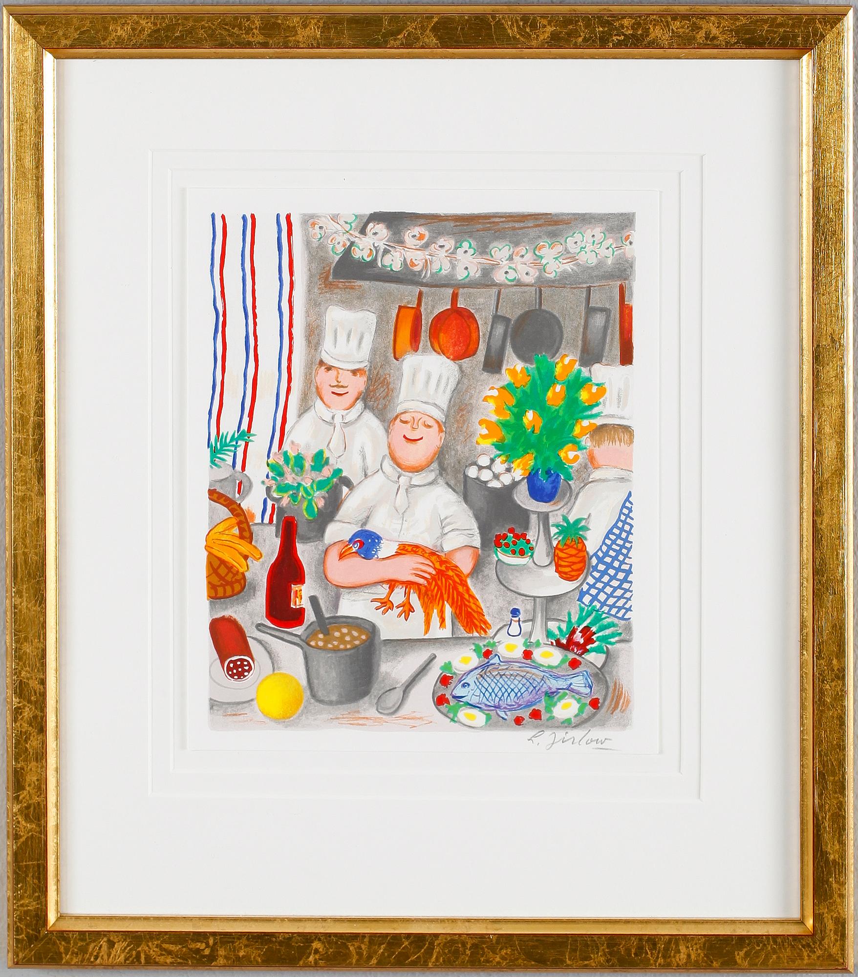 LENNART JIRLOW, färglitografi, signerad.