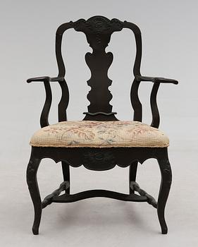 KARMSTOL, senbarockstil, 1800-tal.