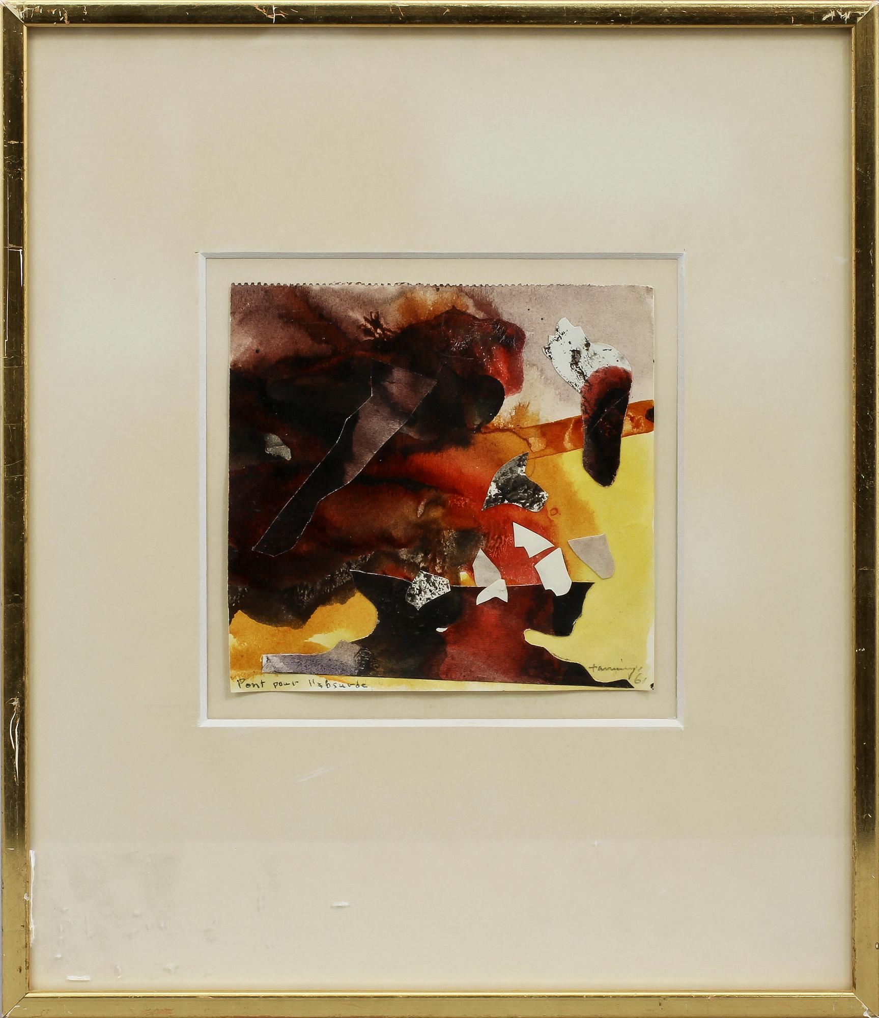 DOROTHEA TANNING, akvarell och collage, sign och dat 61.