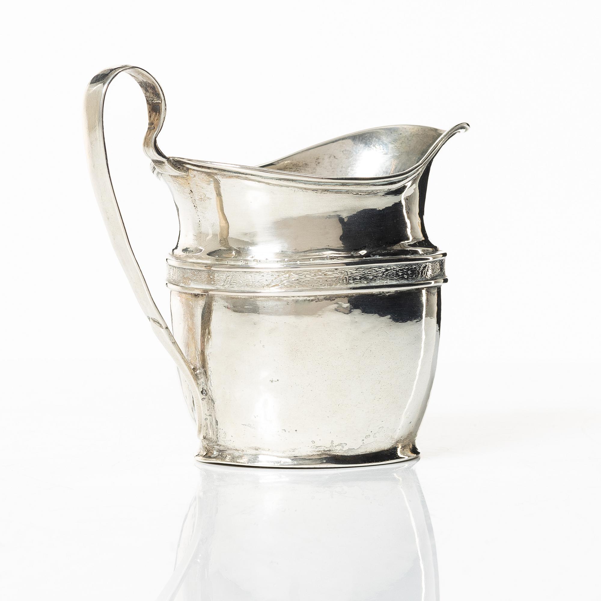 A silver empire creamer, mark of Johan Winqvist, Helsinki, circa 1820.