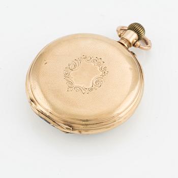 Pocket watch, 14K gold, 48.5 mm.