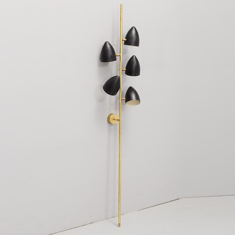 VÄGGLAMPA, mässing, Italien, 1960-tal.
