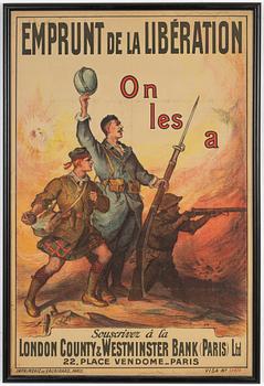 Firmin-Bouisset, litografisk affisch, Imprimerie de Vaugirard, Paris, Frankrike, 1918.