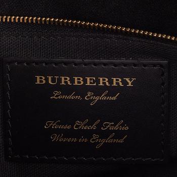 Burberry, A house check fabric and leather bag.