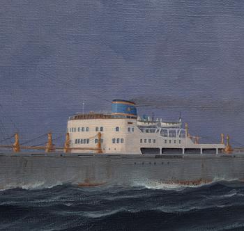 Okänd konstnär 1900-tal, Fartygsporträtt "m/s Silver gate".