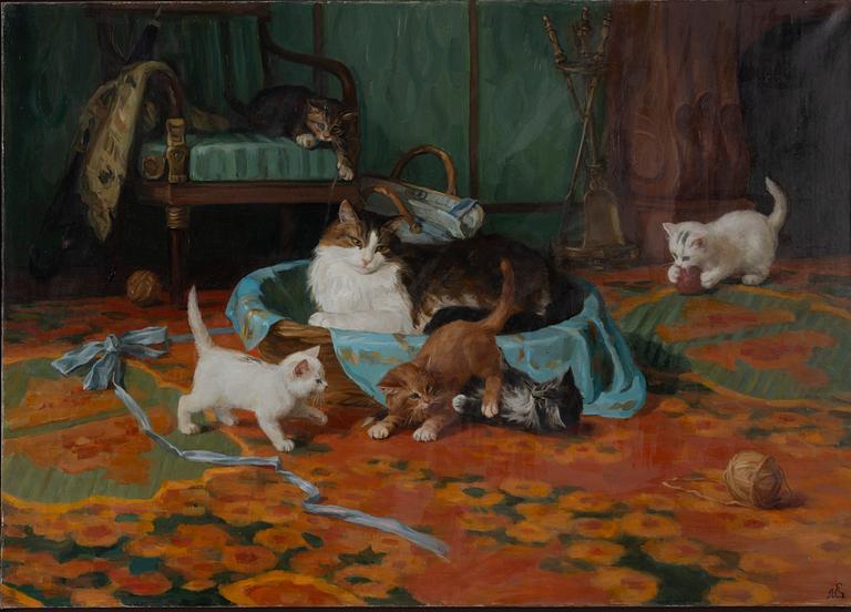 Sviatoslav Novosadiouk, "The cats and a fireplace".