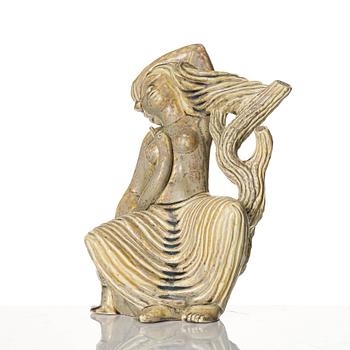 Stig Lindberg, a stoneware sculpture, 'Leda and the Swan', Gustavsberg, Sweden 1940-50s.