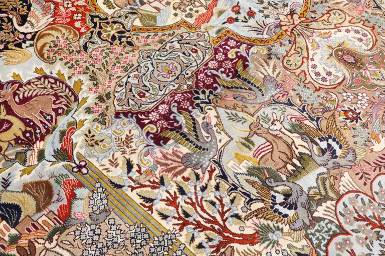 A Kashmar carpet, approx. 391 x 393 cm.