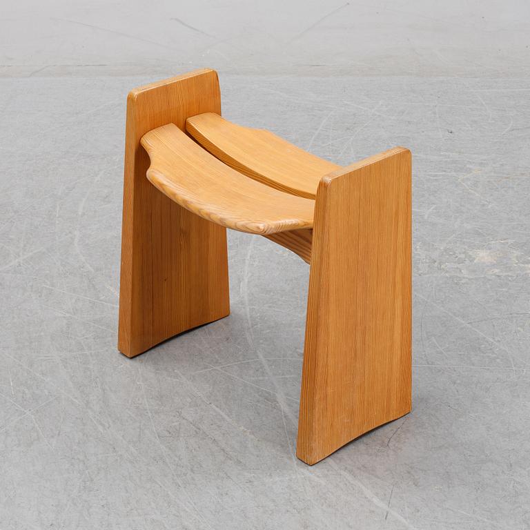 Gilbert Marklund, a 'Jonte' pine stool, designed 1969.