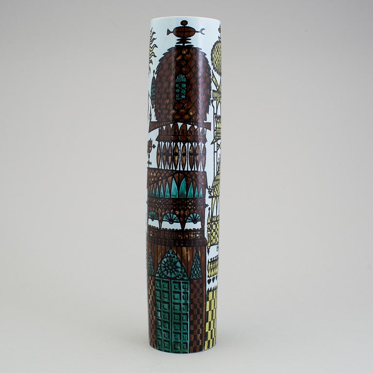 STIG LINDBERG, a "Karneval" faience vase, Gustavsberg 1950/60s.