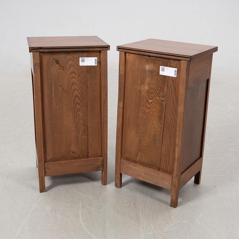 Bedside tables, a pair, first half of the 20th century.