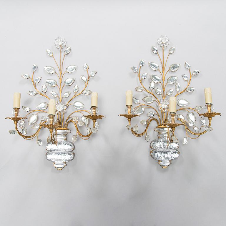 A pair of French/Italian wall scones, mid-20th century.