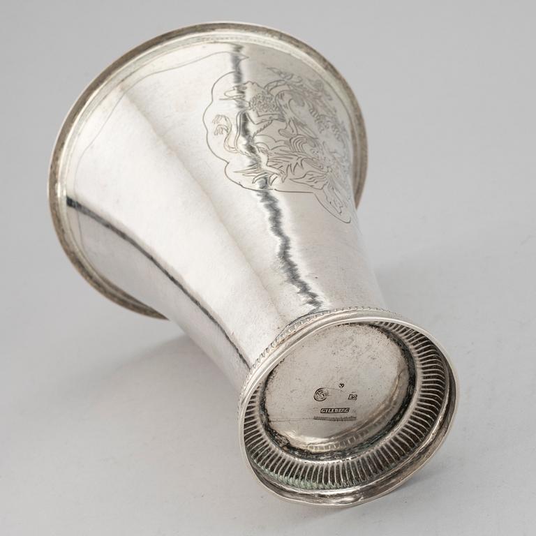 BÄGARE, silver, Petter Gillberg, Varberg 1787.