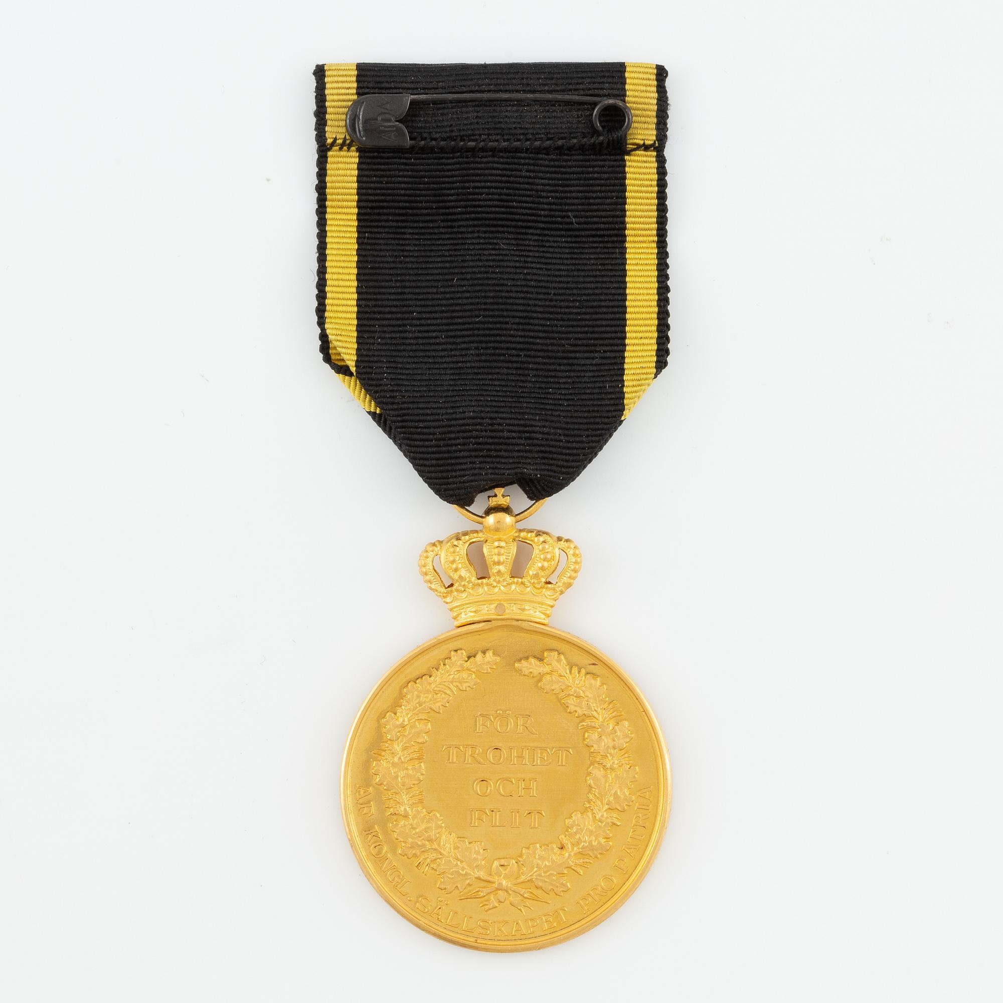 Gustav V, gold medal, Sweden. CF Carlman.