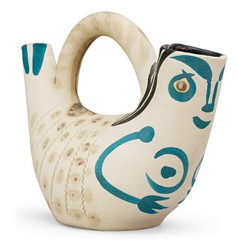 878. A Pablo Picasso 'Figure de proue' faience pitcher, Madoura, Vallauris, France 1952.