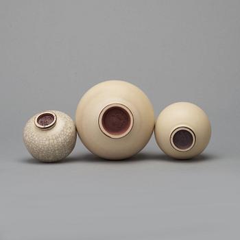 Berndt Friberg, Vaser, 3 st, Gustavsbergs studio 1972-77.