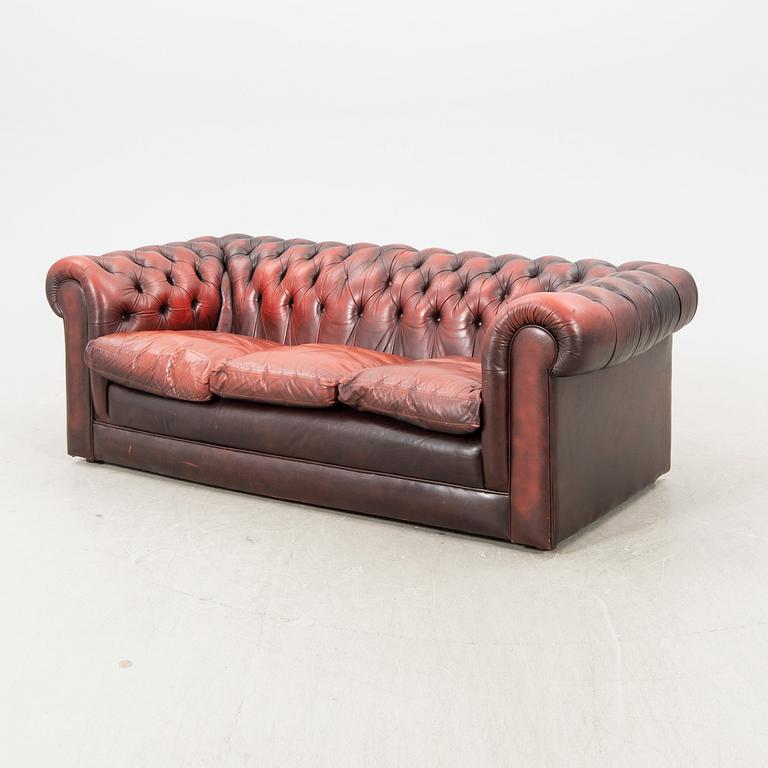 A Chesterfield leather sofa later part of the 20th century.
