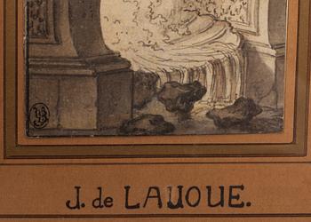 JACQUES DE LAJOUE, tillskriven. Blandteknik,  1700-tal.