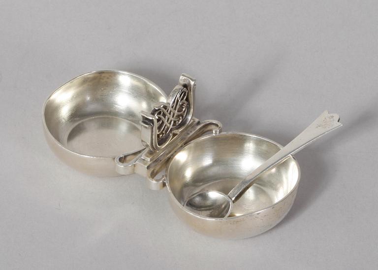 SALTKAR med SKEDAR, 1 par. Silver. Borgila.