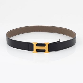 Hermès, "H-belt buckle & reversible leather strap" belt, 2009, size 90.