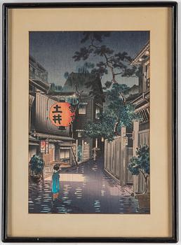 Tsuchiya KOITSU (1870-1949), after, a colour woodblock print, Japan, 'Kagurazaka', 20th century.