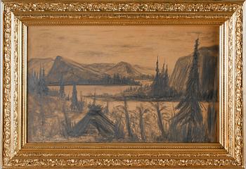 OKÄND KONSTNÄR, kolteckning, signerad Norén, 1900-tal.