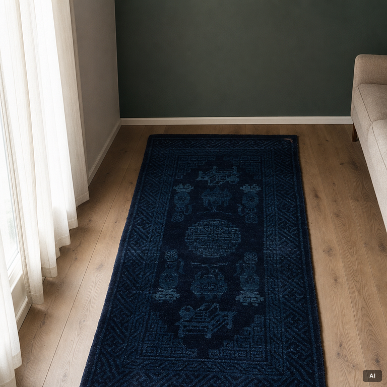 An antique Baotou, rug north China, c. 140 x 70 cm.