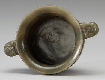 A nephrite censer, Qing dynasty.