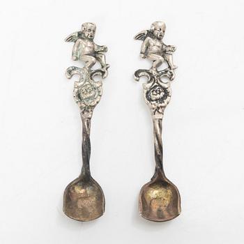 13 pieces of silover for the table, different makers including C.G.Hallberg and GAB, Sweden.