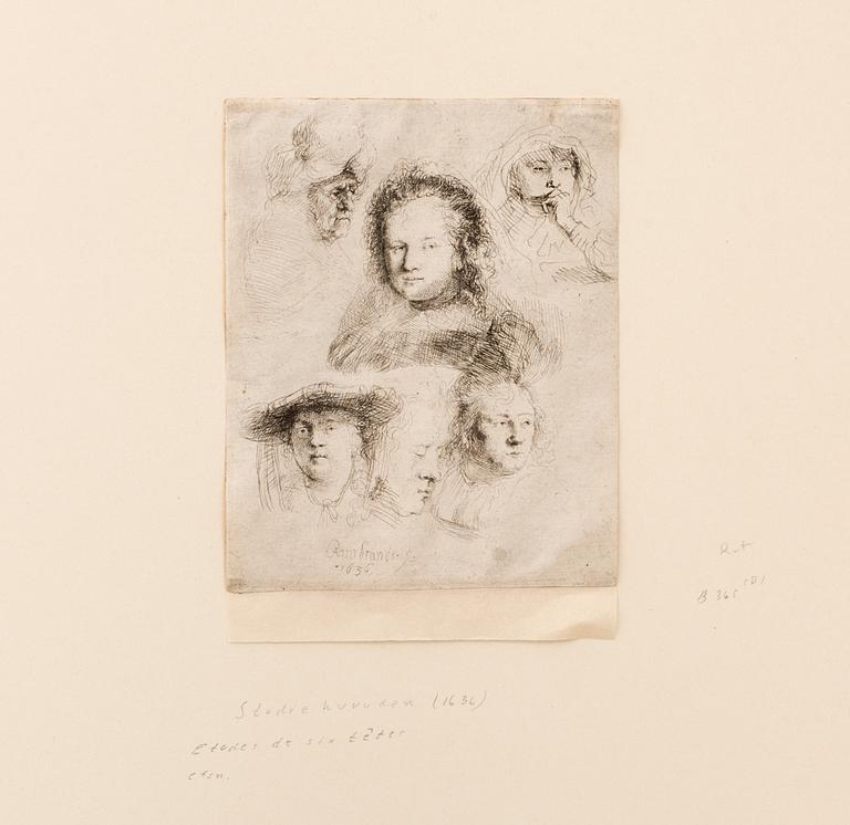 ETSNING REMBRANDT 1636, senare avdrag, troligen 1700-tal (Basan).