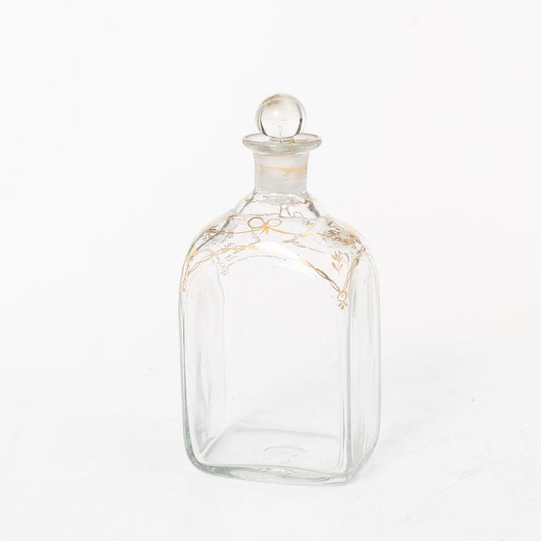 Six glass items, 18th-19th Century.