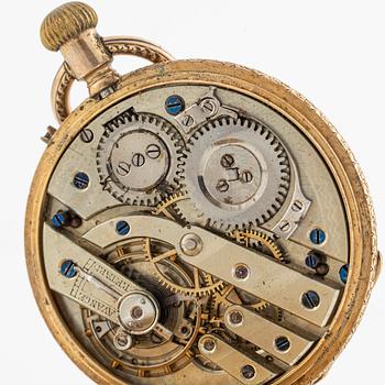 Pocket watch, 14K gold, 37,5 mm.