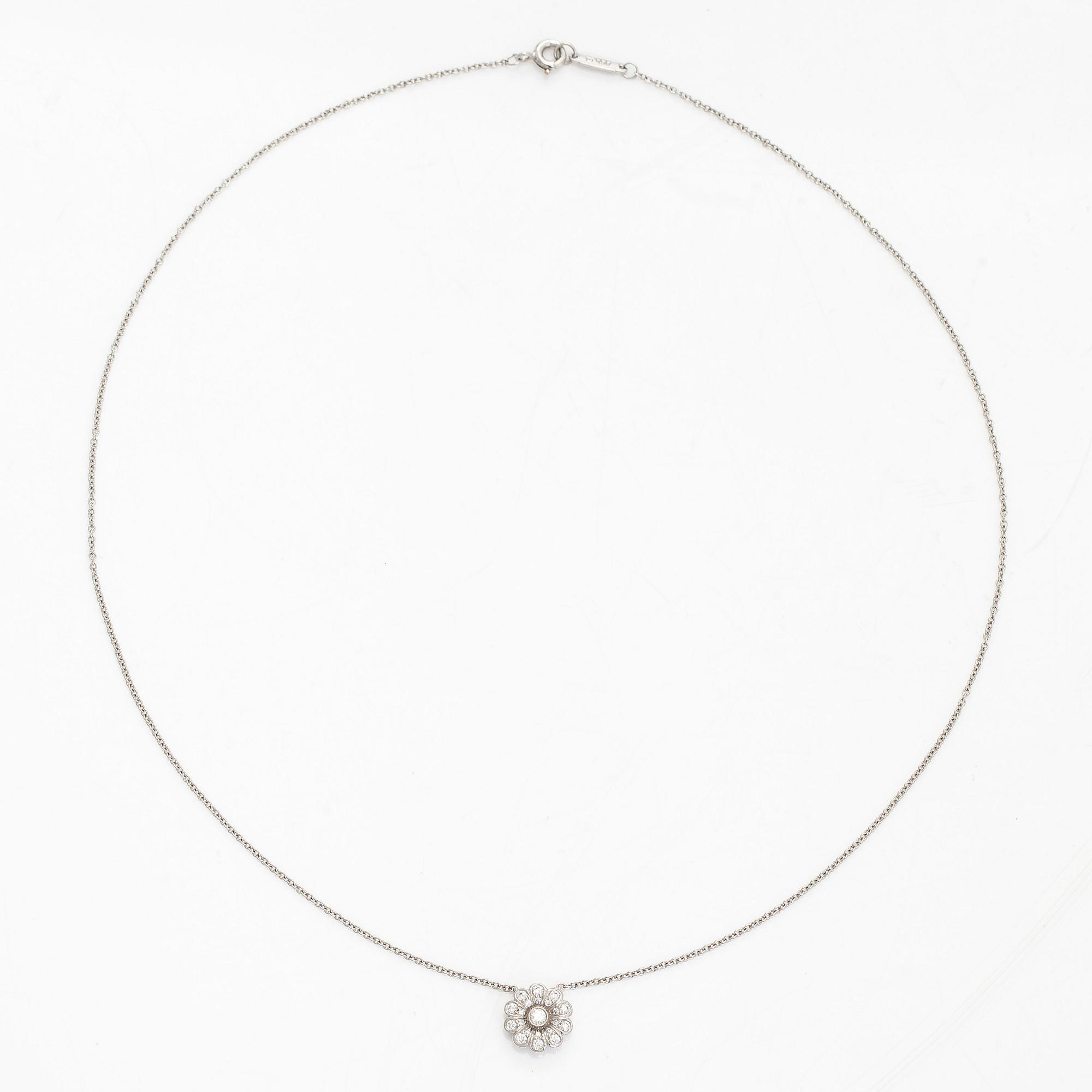 Tiffany & Co, a platinum necklace with brilliant-cut diamonds.