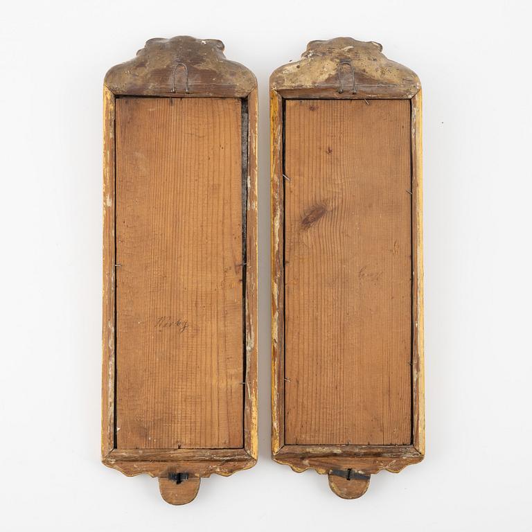 Spegellampetter, ett par, Rokokostil, 1800-tal.