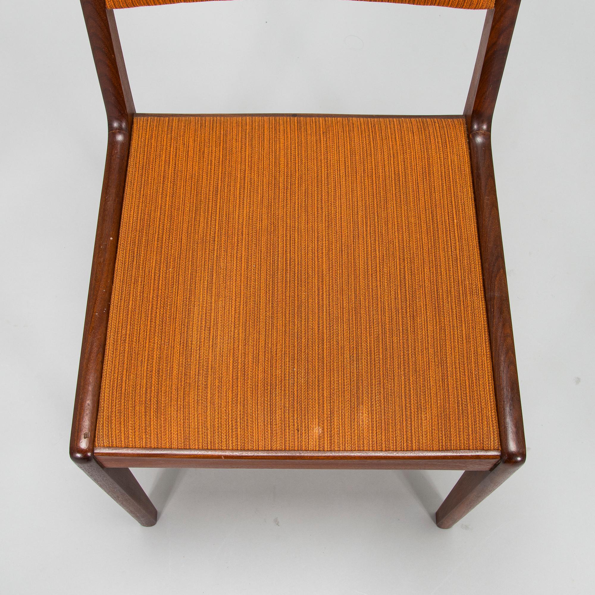 Olof Ottelin, stolar, 8 st, "Sirena", modell 221. Oy Stockmann Ab, Kervo Snickerifabrik, 1960-tal.