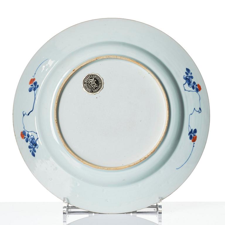 A famille verte 'immortals' dish, Qing dynasty, Kangxi (1662-1722).