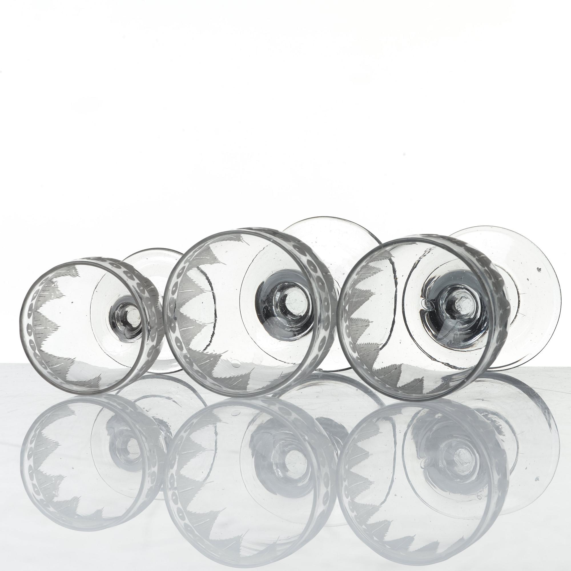 A set of 20 Swedish wine glasses, first half of the 20th Century.