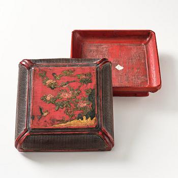 A red lacquer box, Ming dynasty, 16th century.