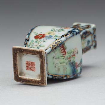 An enamelled miniature vase, Qing dynasty with Jiaqing mark.