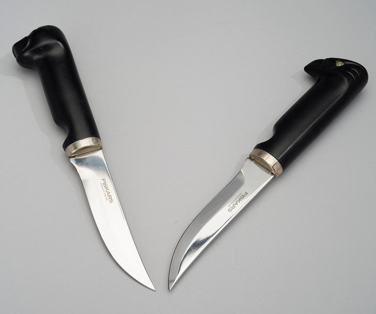 BERTEL GARDBERG, JAKTKNIVAR, 2 ST. Örn och Säl. Tillverkare Fiskars.