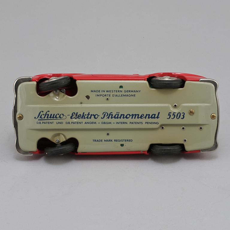 LEKSAKSBIL, plåt, "Elektro-Phänomenal 5503", Schuco, Tyskland, omkring 1900-talets mitt.