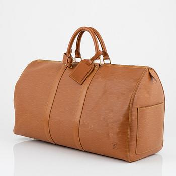 Louis Vuitton, A canelle Epi leather "Keepall 50" weekendbag, 1994.