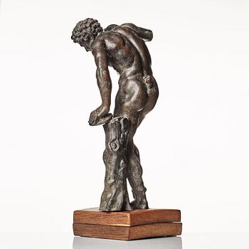 SCULPTURE, probably Italy 18th Century. Satyr with cymbals.