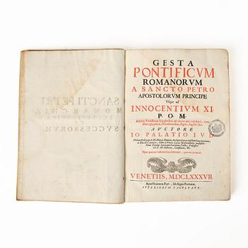 History of the Popes up to and including Innocent XI, born Odescalchi, 1687-90.