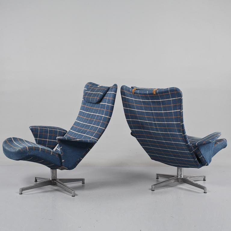 FÅTÖLJER, ett par, "Curvatur", Alf Svensson, 1960/70-tal.