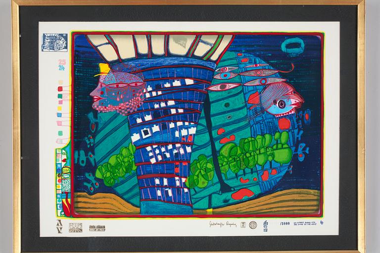 Friedensreich Hundertwasser, "Look at it on a rainy day (The Regentag portfolio)".