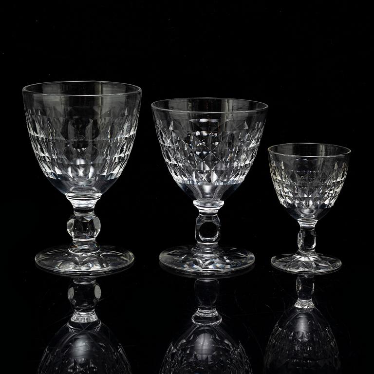 A set of 24 glasses, with sanded decor.