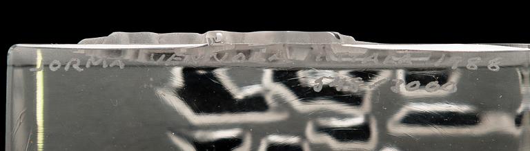 JORMA VENNOLA, A set of five chrystal glass sculptures "THe Iittala village". Signed.